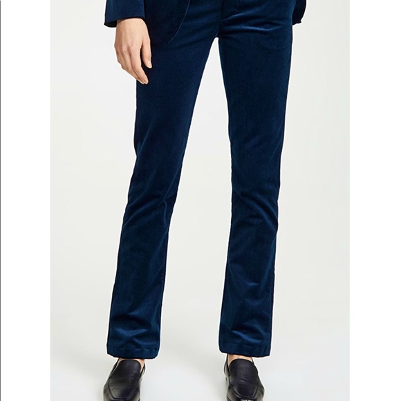 Banana Republic Blue Green Velvet/Velour Sloan Mid-Rise Pants Size 14 - EUC - Picture 4 of 7